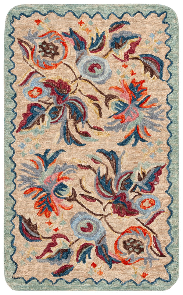 Safavieh Beige Floral-styled Area Rug - Luxurious Hand-tufted Craftsmanship For Elegant Home Décor Beige ,Pink 85% Wool,15% Cotton Jar363b-2745