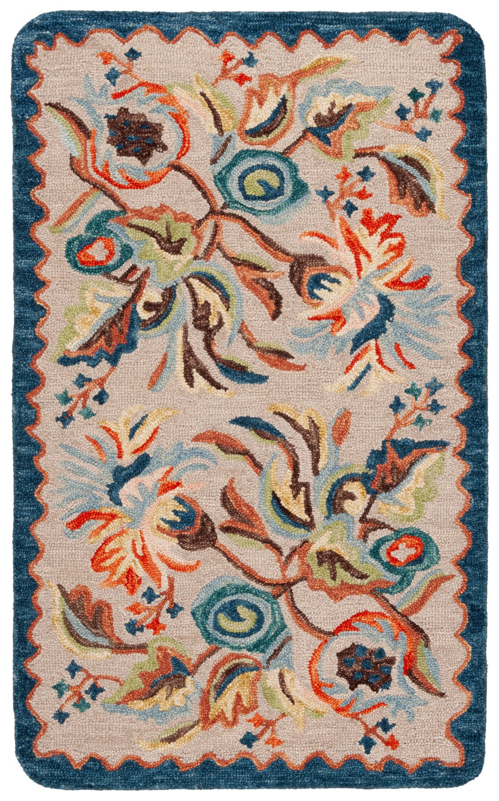 Safavieh Beige Hand Tufted Floral Area Rug - Luxurious Wool Blend, Elegant Design For Cozy Living Spaces Beige ,Pink 85% Wool,15% Cotton Jar363b-3