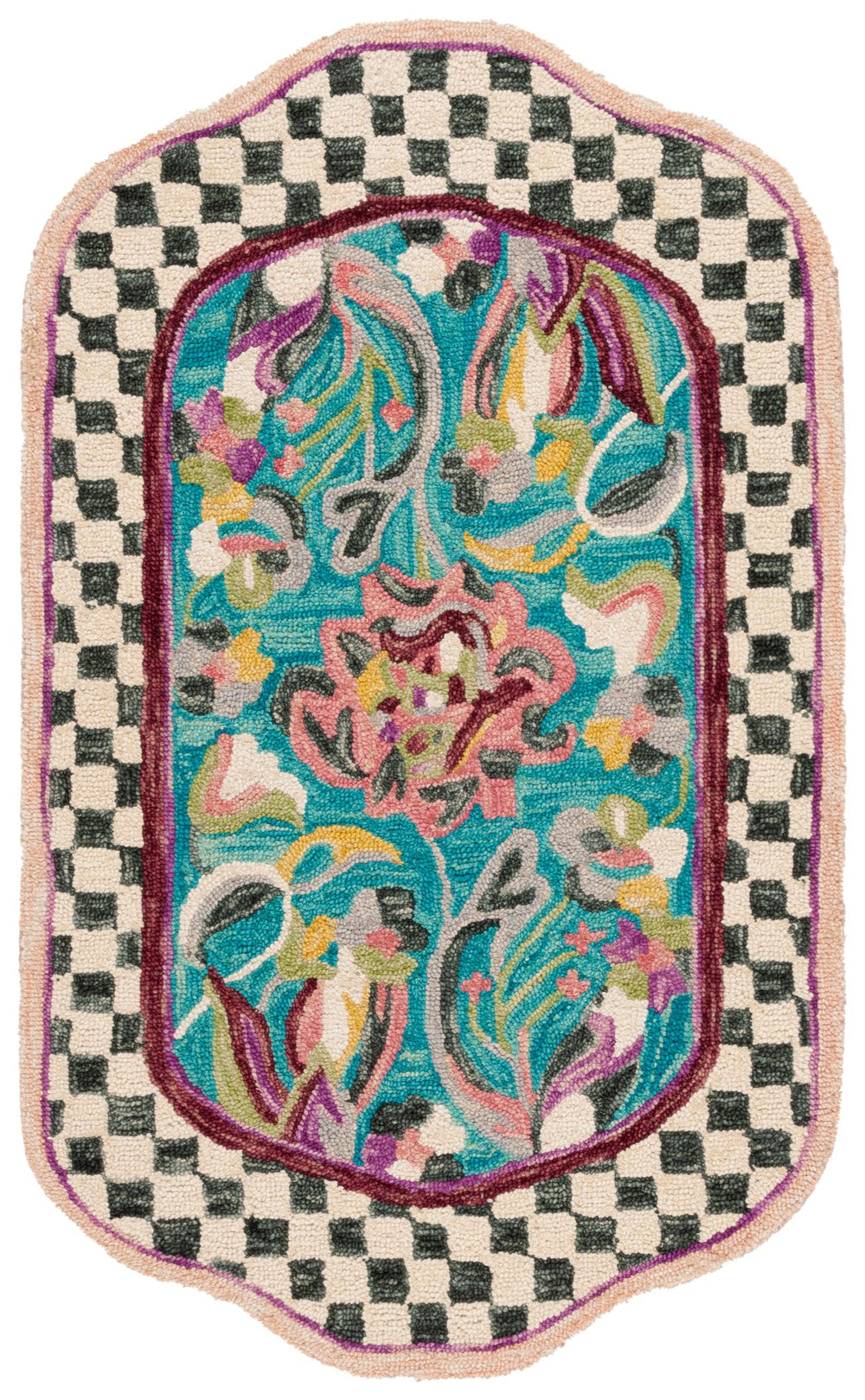 Safavieh Turquoise Hand-tufted Area Rug - Vibrant Floral Design With Premium Wool And Cotton Blend For Elegance Ivory ,Light Pink 85% Wool,15% Cotton Jar364u-3
