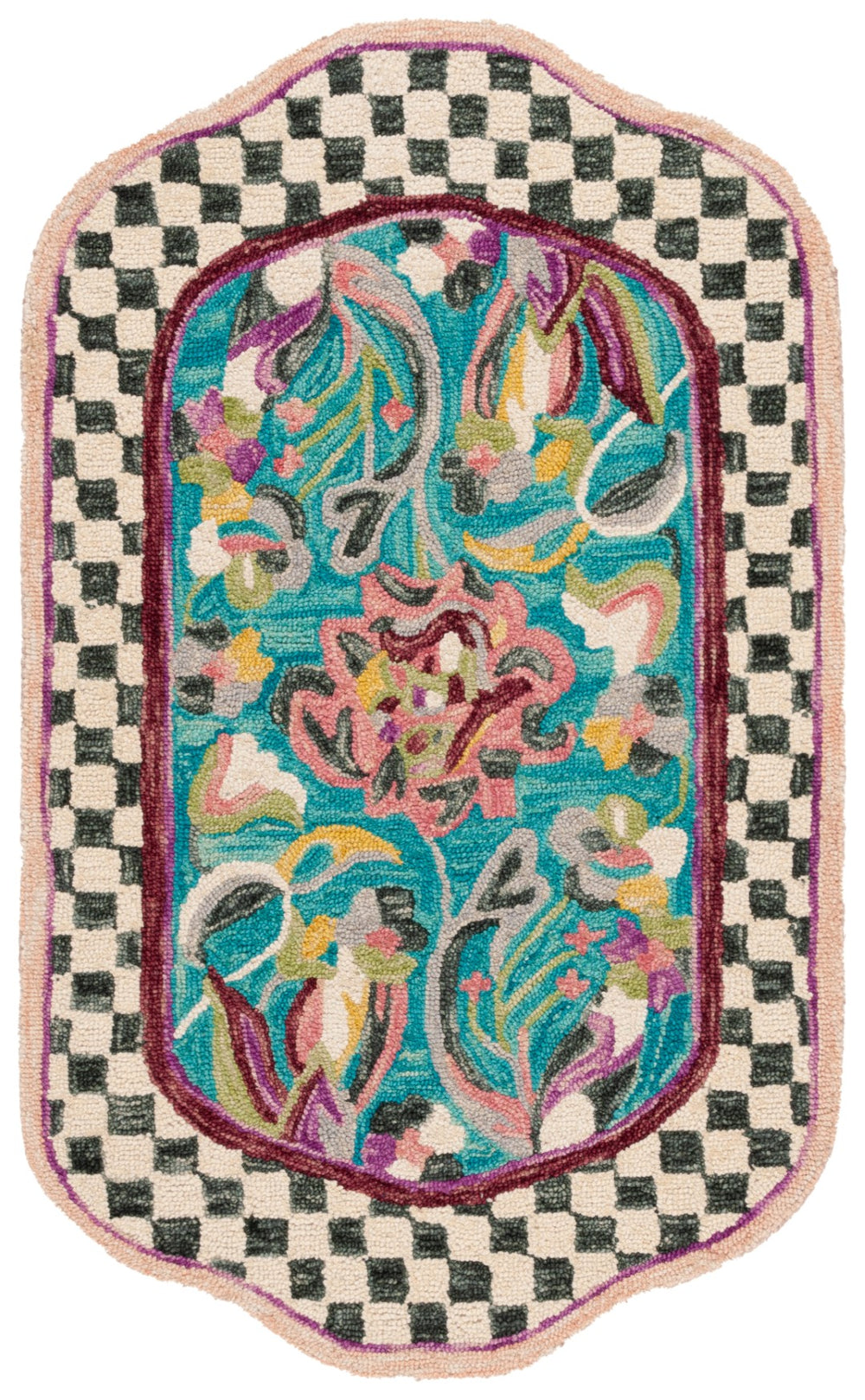 Safavieh Turquoise Floral Style Area Rug: Vibrant Hand-tufted Wool & Cotton Blend For Chic Modern Spaces Ivory ,Light Pink 85% Wool,15% Cotton Jar364u-2745