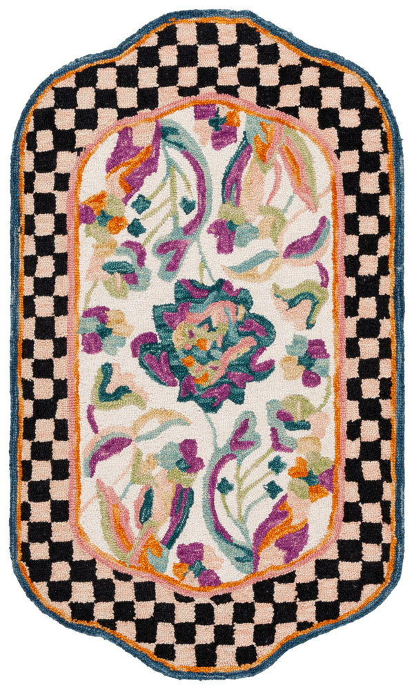 Safavieh Turquoise Hand-tufted Area Rug - Vibrant Floral Design With Premium Wool And Cotton Blend For Elegance Ivory ,Light Pink 85% Wool,15% Cotton Jar364u-3