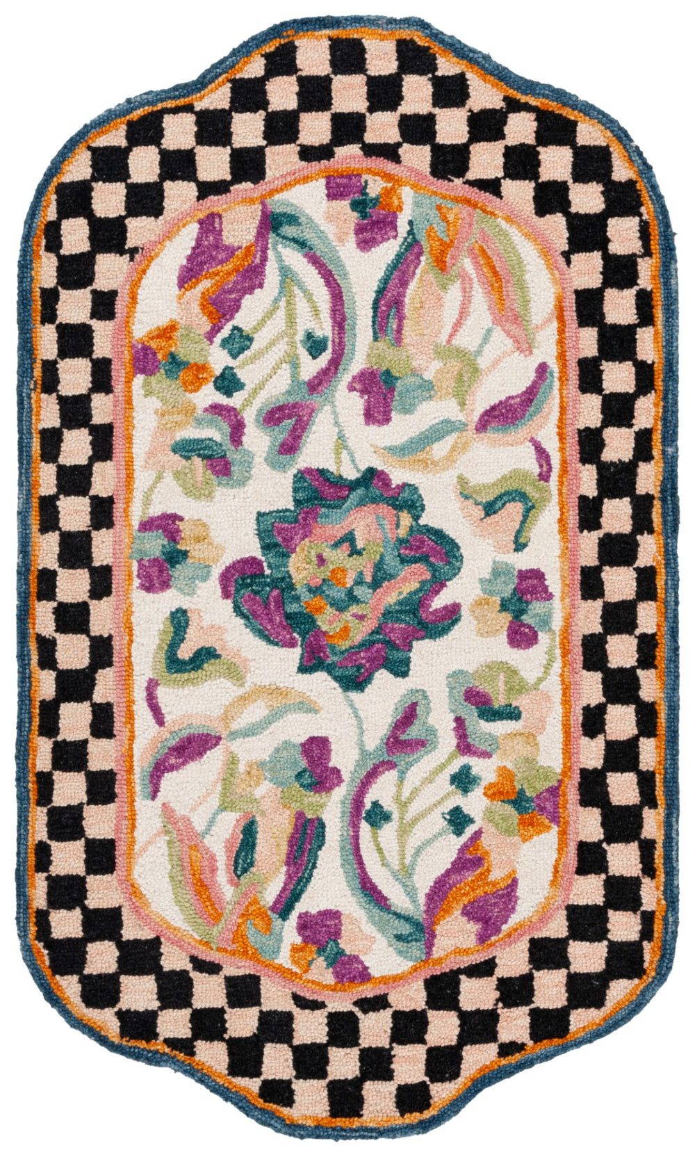 Safavieh Turquoise Floral Style Area Rug: Vibrant Hand-tufted Wool & Cotton Blend For Chic Modern Spaces Ivory ,Light Pink 85% Wool,15% Cotton Jar364u-2745