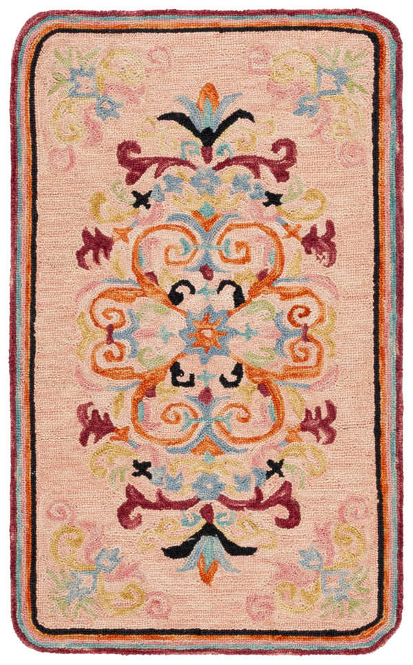 Safavieh Light Floral Design Rug - Hand-tufted Luxury In Light Pink And Rust For Elegant Home Décor Light Pink ,Rust 85% Wool,15% Cotton Jar365u-2745