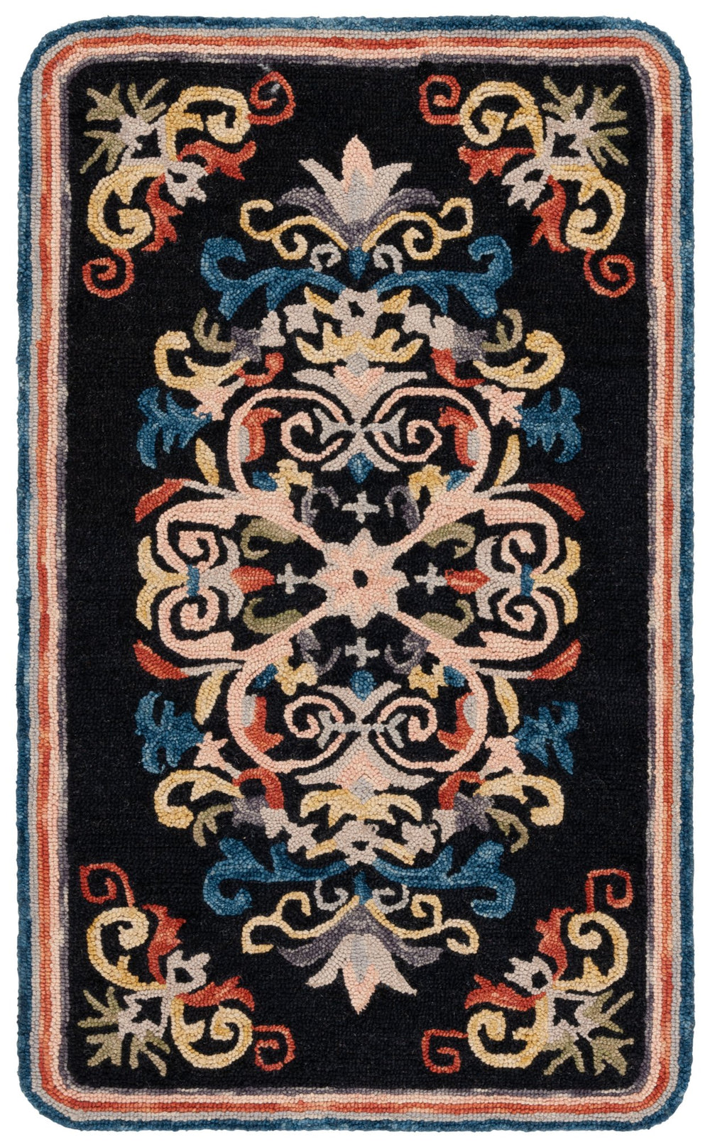 Safavieh Light Area Rug - Hand-tufted Floral Design In Warm Hues For Elegant Home Decor And Comfort Black ,Light Pink 85% Wool,15% Cotton Jar365z-3
