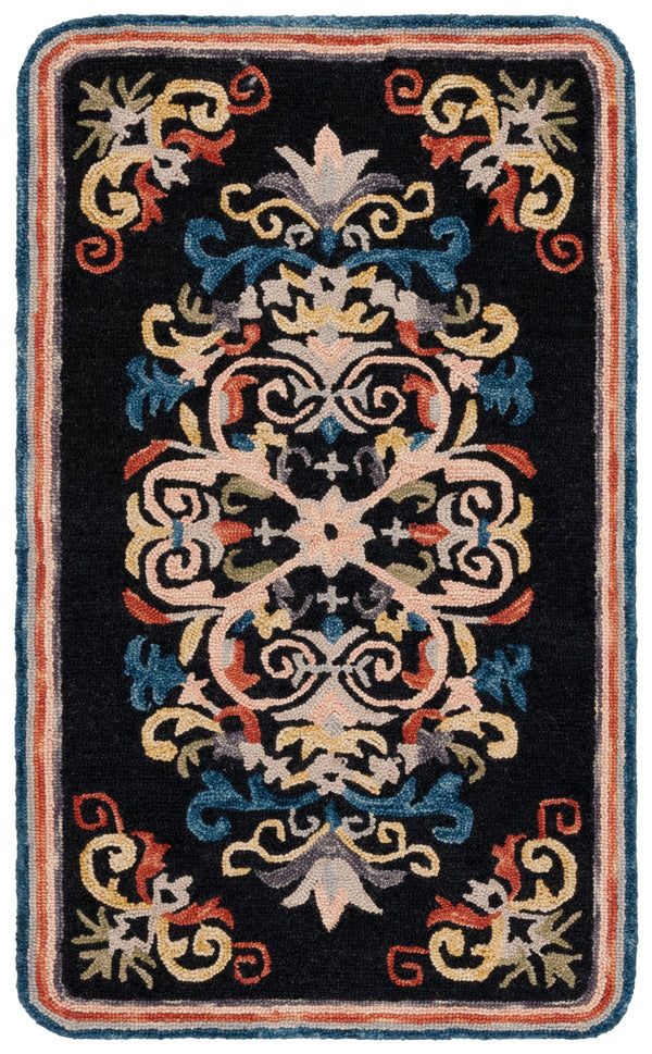 Safavieh Light Area Rug - Hand-tufted Floral Design In Warm Hues For Elegant Home Decor And Comfort Black ,Light Pink 85% Wool,15% Cotton Jar365z-3