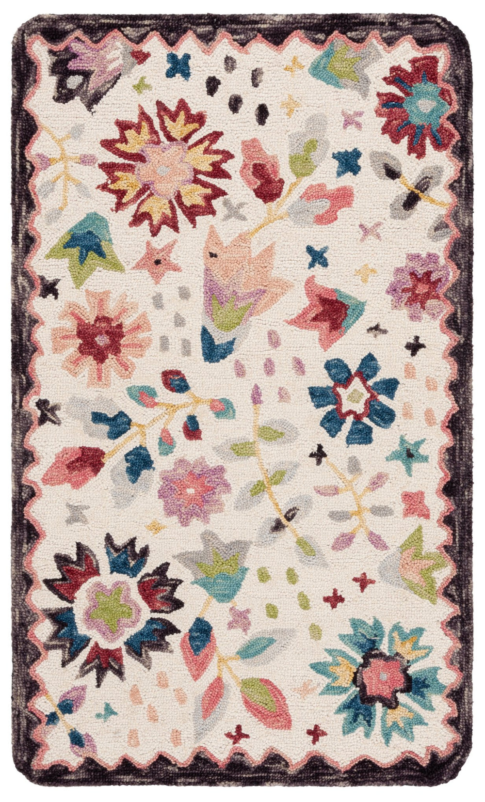 Safavieh Ivory Floral Area Rug – Hand-tufted Luxury In Soft Hues For A Cozy, Elegant Living Space Décor Ivory ,Light Pink 85% Wool,15% Cotton Jar366a-3