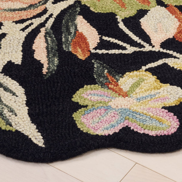 Safavieh Jardin Hand‑Tufted Wool Accent Rug In Black & Green — Plush ½" Pile, Natural Fibers, Timeless Style 5'-0" x 5'-0" JAR369Y-55S