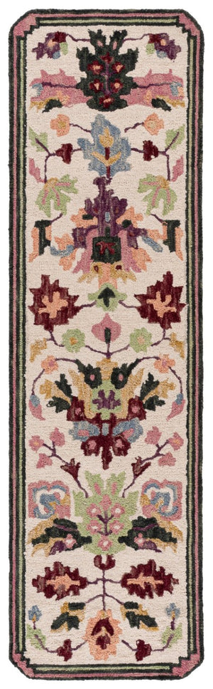Safavieh Jardin Hand-Tufted Wool Runner Rug Floral Ivory Blush for Hallways and Entryways 2'-3" x 8'-0" JAR370U-28