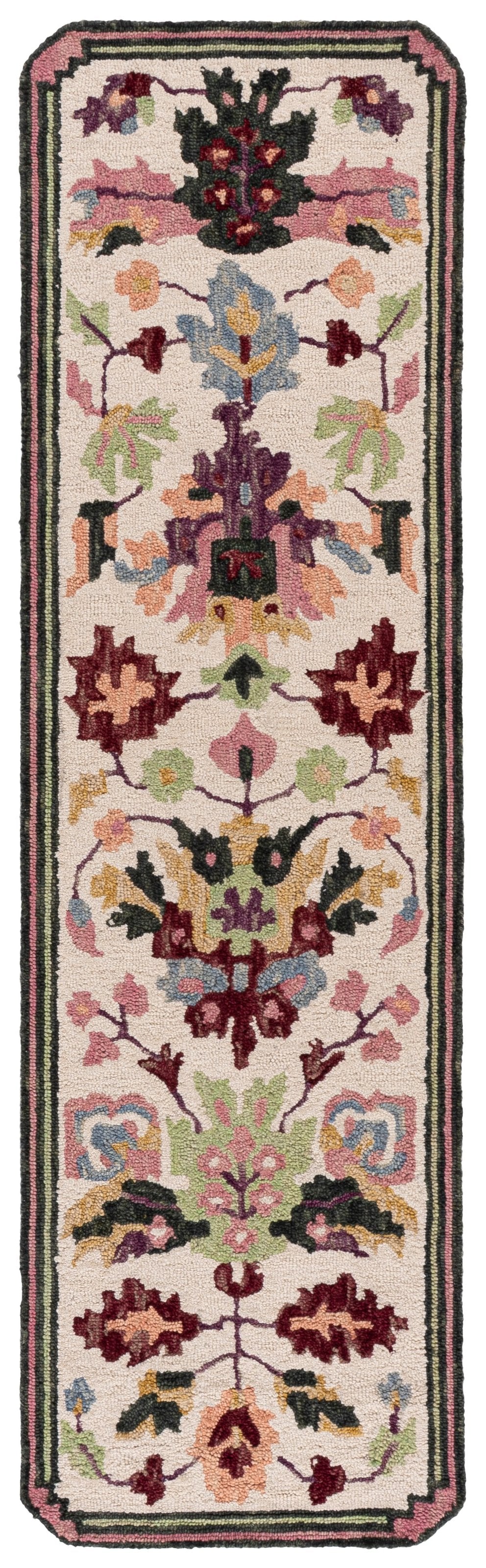Safavieh Jardin Hand-Tufted Wool Floral Rug Ivory And Pink — 85% Wool, Artisanal Indian Craftsmanship, Cozy Elegance 8'-0" x 10'-0" JAR370U-8