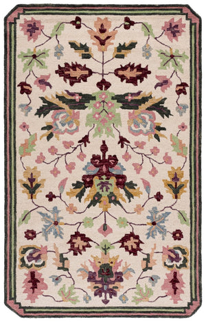 Safavieh Jardin Hand-Tufted Wool Runner Rug Floral Ivory Blush for Hallways and Entryways 5'-0" x 8'-0" JAR370U-5