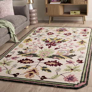 Safavieh Jardin Hand-Tufted Wool Runner Rug Floral Ivory Blush for Hallways and Entryways 5'-0" x 8'-0" JAR370U-5