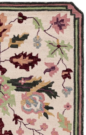 Safavieh Jardin Hand-Tufted Wool Runner Rug Floral Ivory Blush for Hallways and Entryways 5'-0" x 8'-0" JAR370U-5