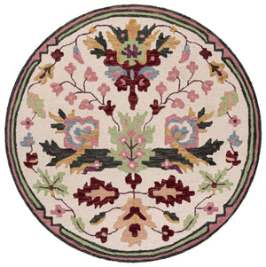 Safavieh Jardin Hand-Tufted Wool Floral Rug Ivory And Pink — 85% Wool, Artisanal Indian Craftsmanship, Cozy Elegance 8'-0" x 10'-0" JAR370U-8