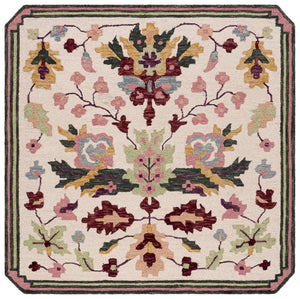 Safavieh Jardin Hand-Tufted Wool Floral Rug Ivory And Pink — 85% Wool, Artisanal Indian Craftsmanship, Cozy Elegance 8'-0" x 10'-0" JAR370U-8