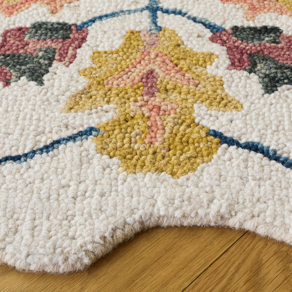 Safavieh Jardin Hand‑Tufted Ivory & Light Green Area Rug — Wool‑Cotton Blend, Low Pile, Floral‑Inspired Accent 4'-0" x 4'-0" JAR370Y-44S
