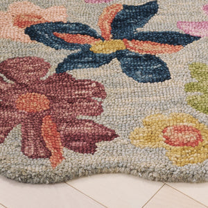 Safavieh Jardin Hand-Tufted Floral Rug In Light Blue & Yellow — 85% Wool, Low-Profile 1/2" Pile, Boho Charm 6'-0" x 6'-0" JAR372L-66S
