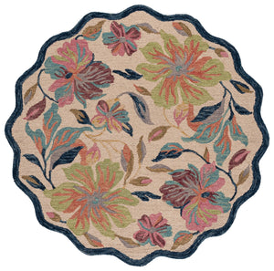 Safavieh Jardin Hand-Tufted Ivory Blue Wool Rug — Floral-Inspired Low Pile, Artisanal Comfort & Durable Style 5'-0" x 8'-0" JAR373A-5