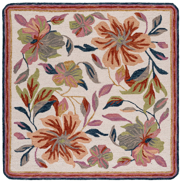 Safavieh Jardin Ivory Rust Runner Hand-Tufted Wool-Cotton Floral Hallway Rug — Low Profile, Durable Elegance 2'-3" x 8'-0" JAR373P-28