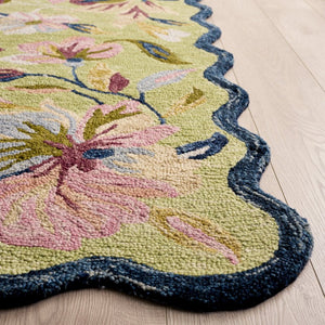 Safavieh Jardin Hand Tufted Wool Floral Runner Rug for Hallways and Entryways in Sage 2'-3" x 8'-0" JAR373Y-28