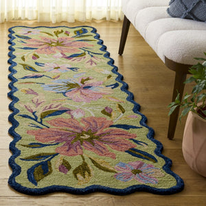 Safavieh Jardin Hand Tufted Wool Floral Runner Rug for Hallways and Entryways in Sage 2'-3" x 8'-0" JAR373Y-28