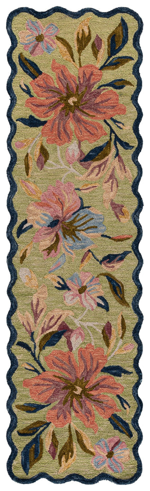 Safavieh Jardin Hand-Tufted Wool Area Rug In Light Green And Blue Floral — Soft, Low-Profile Elegance For Living Rooms 4'-0" x 6'-0" JAR373Y-4
