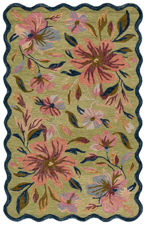 Safavieh Jardin Hand Tufted Wool Floral Runner Rug for Hallways and Entryways in Sage 5'-0" x 8'-0" JAR373Y-5