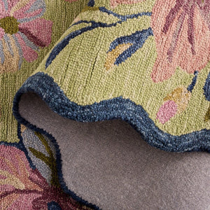 Safavieh Jardin Hand Tufted Wool Floral Runner Rug for Hallways and Entryways in Sage 5'-0" x 8'-0" JAR373Y-5