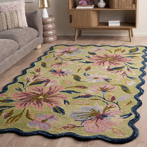 Safavieh Jardin Hand Tufted Wool Floral Runner Rug for Hallways and Entryways in Sage 5'-0" x 8'-0" JAR373Y-5