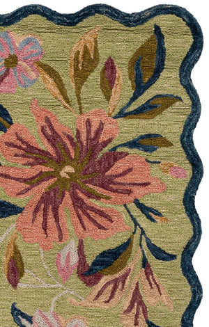 Safavieh Jardin Hand Tufted Wool Floral Runner Rug for Hallways and Entryways in Sage 5'-0" x 8'-0" JAR373Y-5