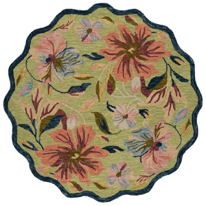 Safavieh Jardin Hand-Tufted Wool Area Rug In Light Green And Blue Floral — Soft, Low-Profile Elegance For Living Rooms 4'-0" x 6'-0" JAR373Y-4