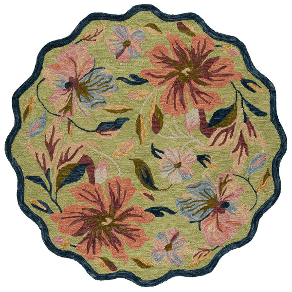 Safavieh Jardin Hand-Tufted Wool Area Rug In Light Green And Blue Floral — Soft, Low-Profile Elegance For Living Rooms 4'-0" x 6'-0" JAR373Y-4