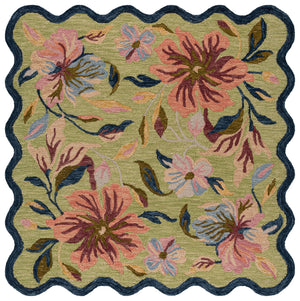 Safavieh Jardin Hand-Tufted Wool Area Rug In Light Green And Blue Floral — Soft, Low-Profile Elegance For Living Rooms 4'-0" x 6'-0" JAR373Y-4