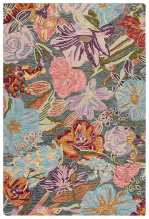 Safavieh Jardin Elegant Floral Area Rug - Hand Tufted Wool Blend - Timeless Serenity For Your Living Space Green ,Light Blue 85% Wool,15% Cotton Jar374y-8
