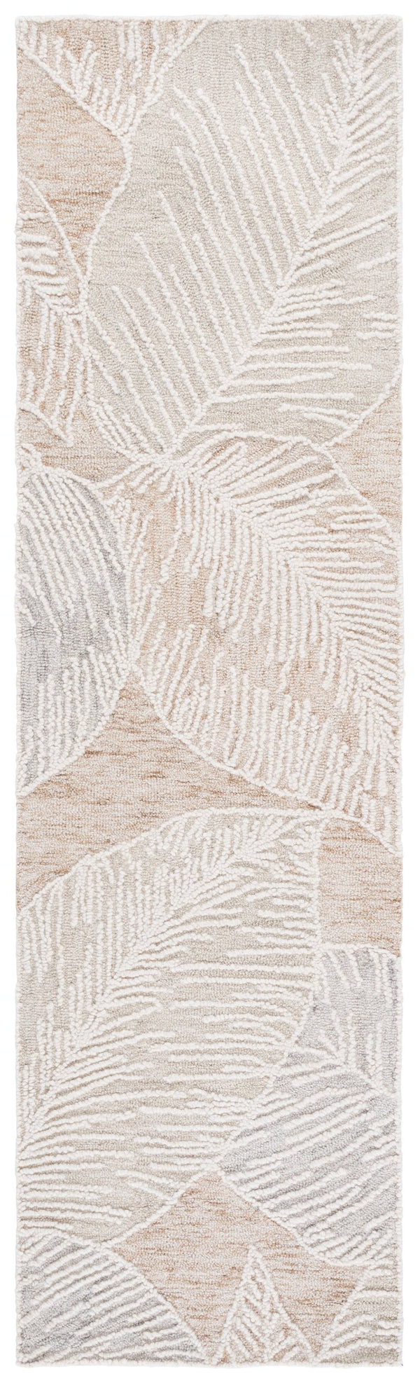 Safavieh Jardin Hand-tufted Runner Rug - Luxurious Floral Design In Warm Taupe For Elegant Home Décor Taupe ,Ivory 80% Wool,20% Cotton Jar375e-28