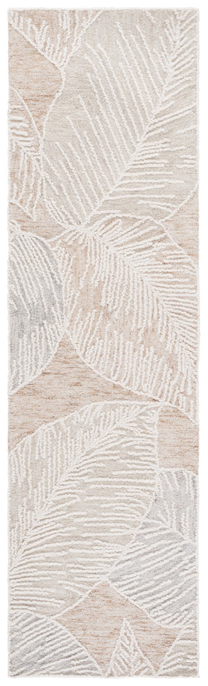 Safavieh Jardin Hand-tufted Area Rug In Elegant Taupe With Floral Design For A Cozy Living Space Decor Taupe ,Ivory 80% Wool,20% Cotton Jar375e-4
