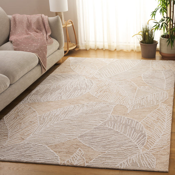 Safavieh Jardin Hand-tufted Runner Rug - Luxurious Floral Design In Warm Taupe For Elegant Home Décor Taupe ,Ivory 80% Wool,20% Cotton Jar375e-5