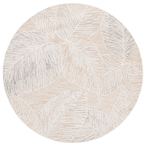 Safavieh Jardin Hand-tufted Runner Rug - Luxurious Floral Design In Warm Taupe For Elegant Home Décor Taupe ,Ivory 80% Wool,20% Cotton Jar375e-6r