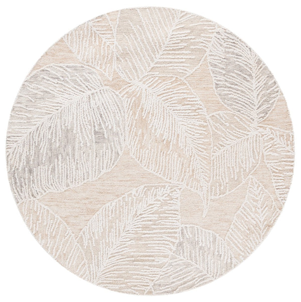 Safavieh Jardin Hand-tufted Area Rug In Elegant Taupe With Floral Design For A Cozy Living Space Decor Taupe ,Ivory 80% Wool,20% Cotton Jar375e-4