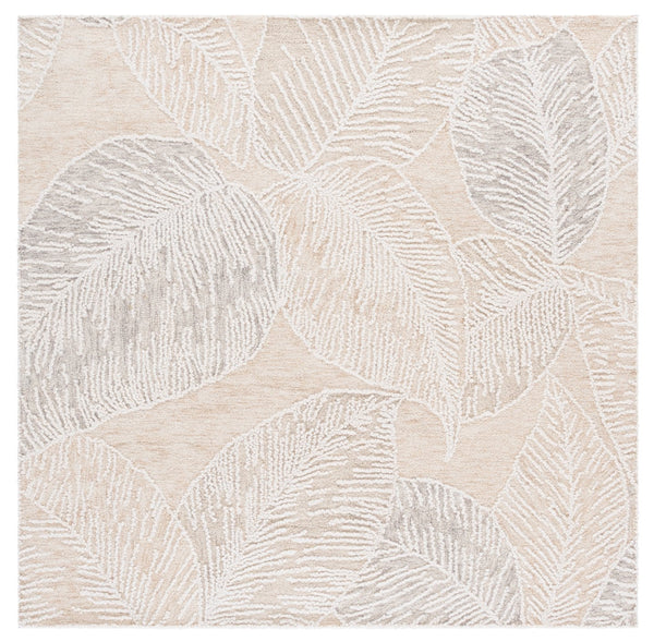 Safavieh Jardin Hand-tufted Runner Rug - Luxurious Floral Design In Warm Taupe For Elegant Home Décor Taupe ,Ivory 80% Wool,20% Cotton Jar375e-6sq