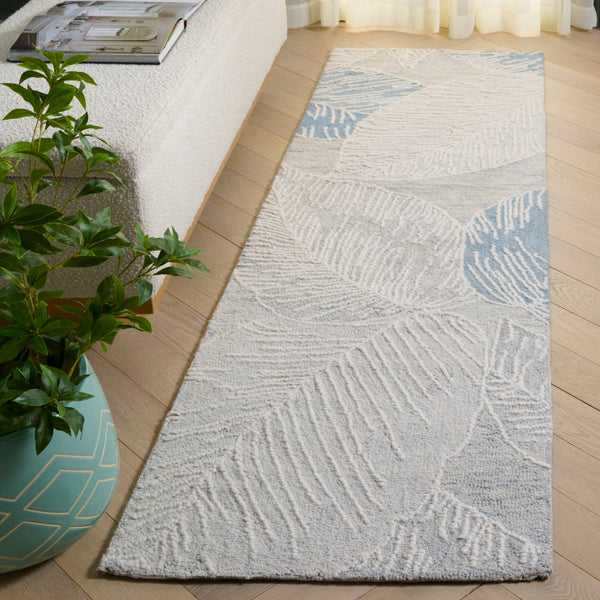 Safavieh Jardin Hand-tufted Area Rug In Elegant Taupe With Floral Design For A Cozy Living Space Decor Blue ,Ivory 80% Wool,20% Cotton Jar375m-8