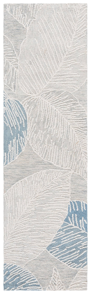 Safavieh Jardin Hand-tufted Runner Rug - Luxurious Floral Design In Warm Taupe For Elegant Home Décor Blue ,Ivory 80% Wool,20% Cotton Jar375m-28