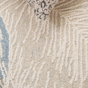 Safavieh Jardin Hand-tufted Area Rug In Elegant Taupe With Floral Design For A Cozy Living Space Decor Blue ,Ivory 80% Wool,20% Cotton Jar375m-8