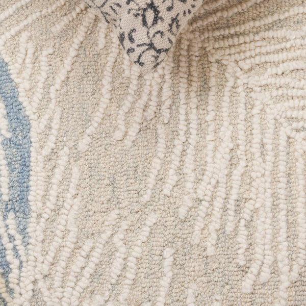 Safavieh Jardin Hand-tufted Area Rug In Elegant Taupe With Floral Design For A Cozy Living Space Decor Blue ,Ivory 80% Wool,20% Cotton Jar375m-8