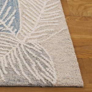 Safavieh Jardin Hand-tufted Area Rug In Elegant Taupe With Floral Design For A Cozy Living Space Decor Blue ,Ivory 80% Wool,20% Cotton Jar375m-8