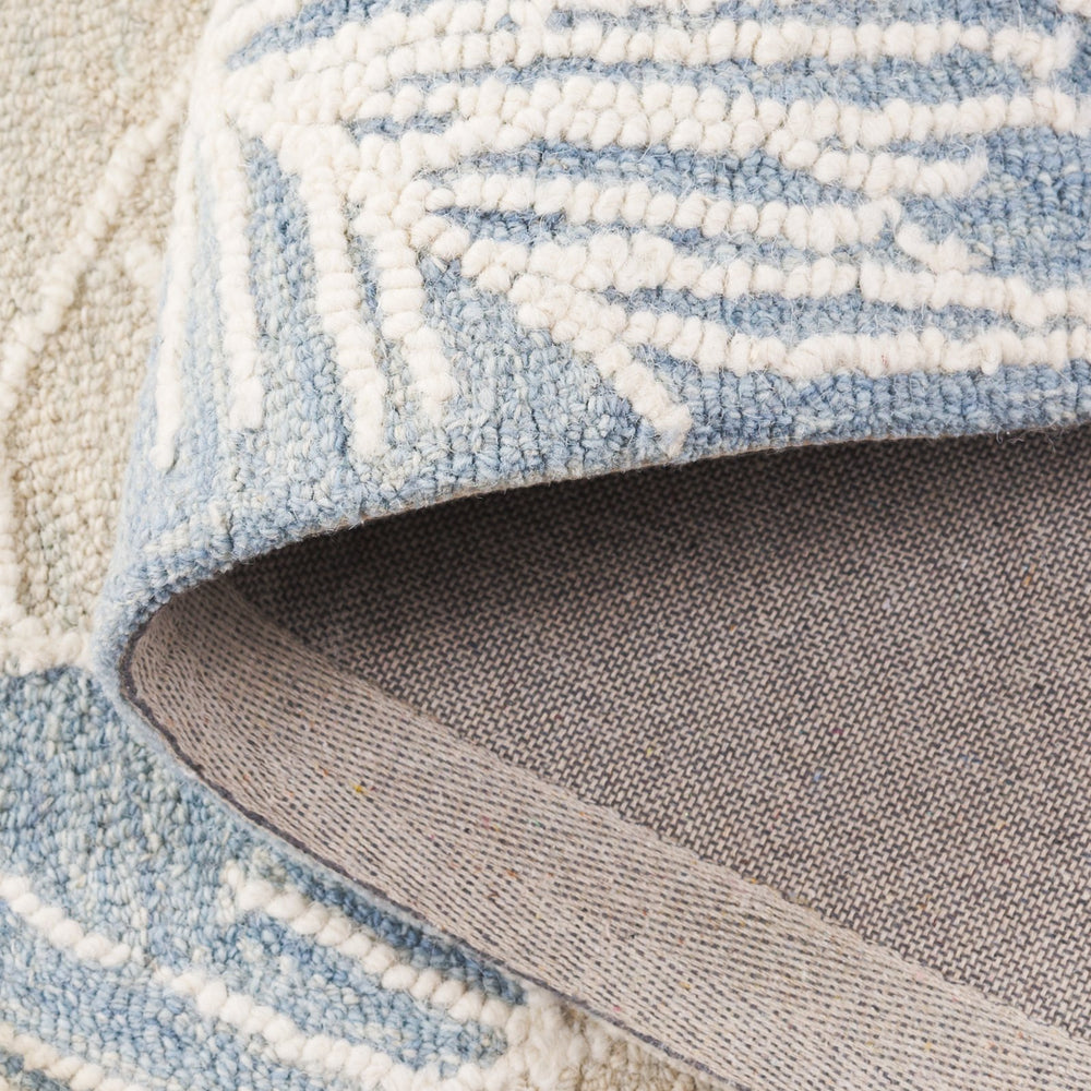 Safavieh Jardin Hand-tufted Runner Rug - Luxurious Floral Design In Warm Taupe For Elegant Home Décor Blue ,Ivory 80% Wool,20% Cotton Jar375m-5