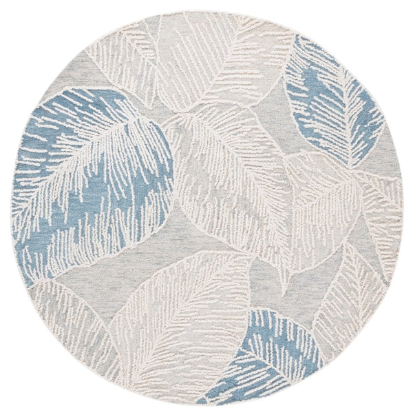 Safavieh Jardin Hand-tufted Area Rug In Elegant Taupe With Floral Design For A Cozy Living Space Decor Blue ,Ivory 80% Wool,20% Cotton Jar375m-8