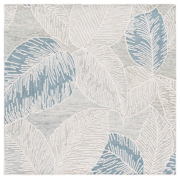 Safavieh Jardin Hand-tufted Runner Rug - Luxurious Floral Design In Warm Taupe For Elegant Home Décor Blue ,Ivory 80% Wool,20% Cotton Jar375m-6sq