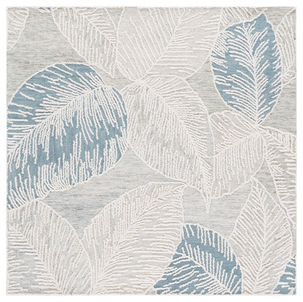 Safavieh Jardin Hand-tufted Area Rug In Elegant Taupe With Floral Design For A Cozy Living Space Decor Blue ,Ivory 80% Wool,20% Cotton Jar375m-8