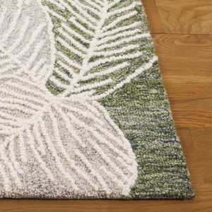 Safavieh Jardin Hand-tufted Runner Rug - Luxurious Floral Design In Warm Taupe For Elegant Home Décor Green ,Ivory 80% Wool,20% Cotton Jar375y-5