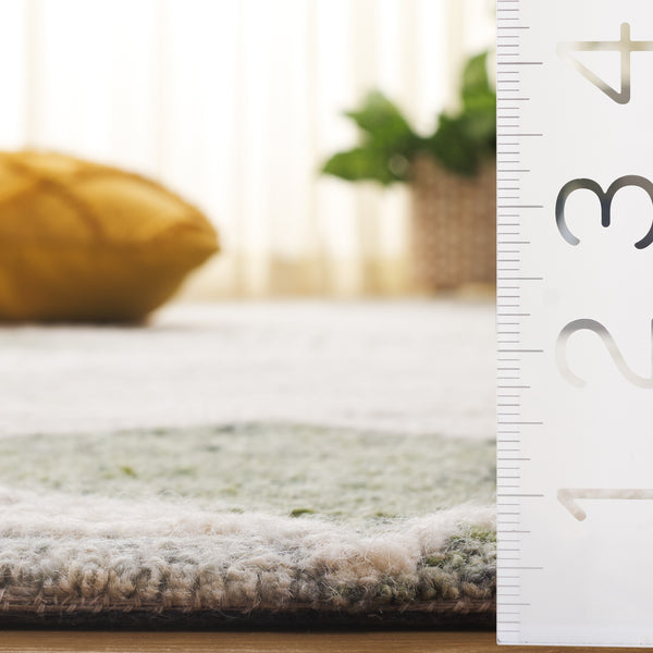 Safavieh Jardin Hand-tufted Runner Rug - Luxurious Floral Design In Warm Taupe For Elegant Home Décor Green ,Ivory 80% Wool,20% Cotton Jar375y-5